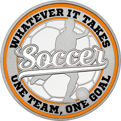 White "Soccer" with Orange Outer Circular Borders